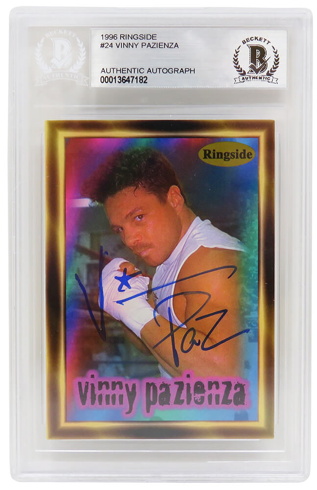 Vinny 'Paz' Pazienza Signed 1996 Ringside Boxing Trading Card #24 - (Beckett Encapsulated)