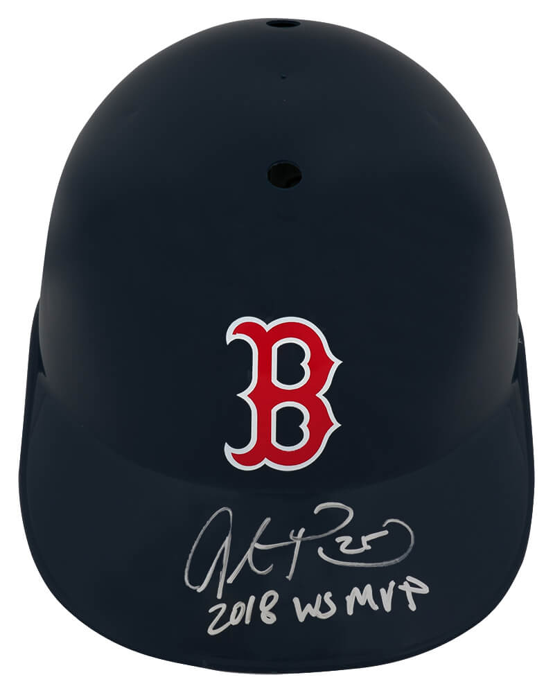 Steve Pearce Signed Boston Red Sox Souvenir Replica Baseball Batting Helmet w/2018 WS MVP