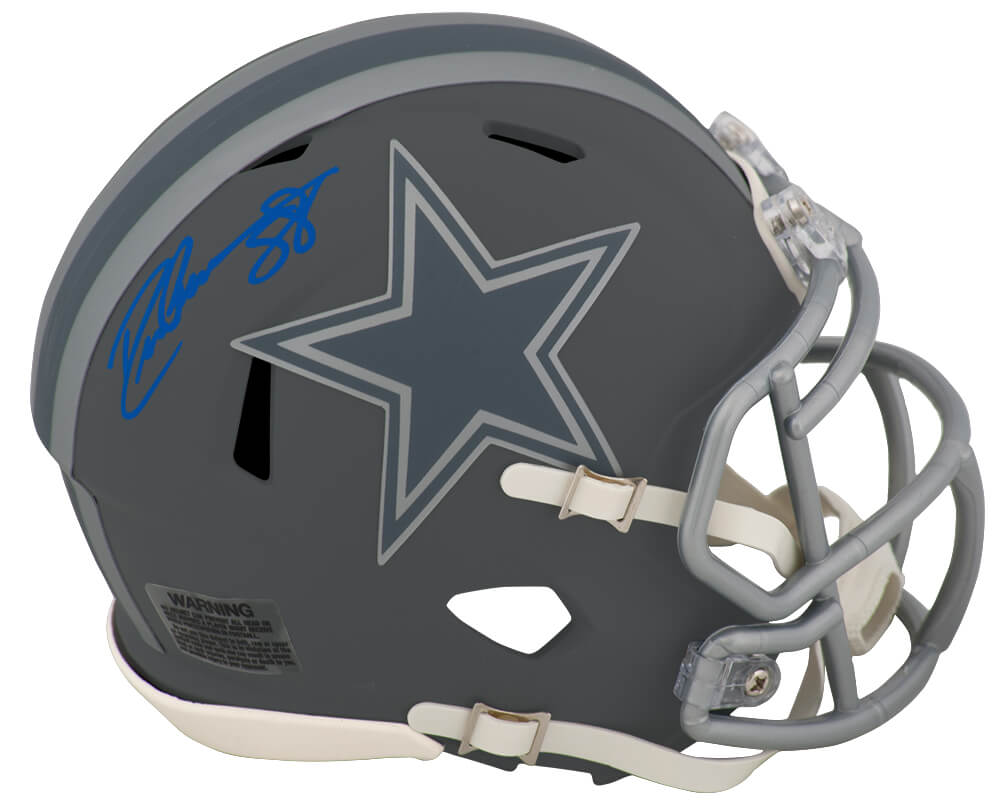Drew Pearson Signed Dallas Cowboys SLATE Riddell Speed Mini Helmet