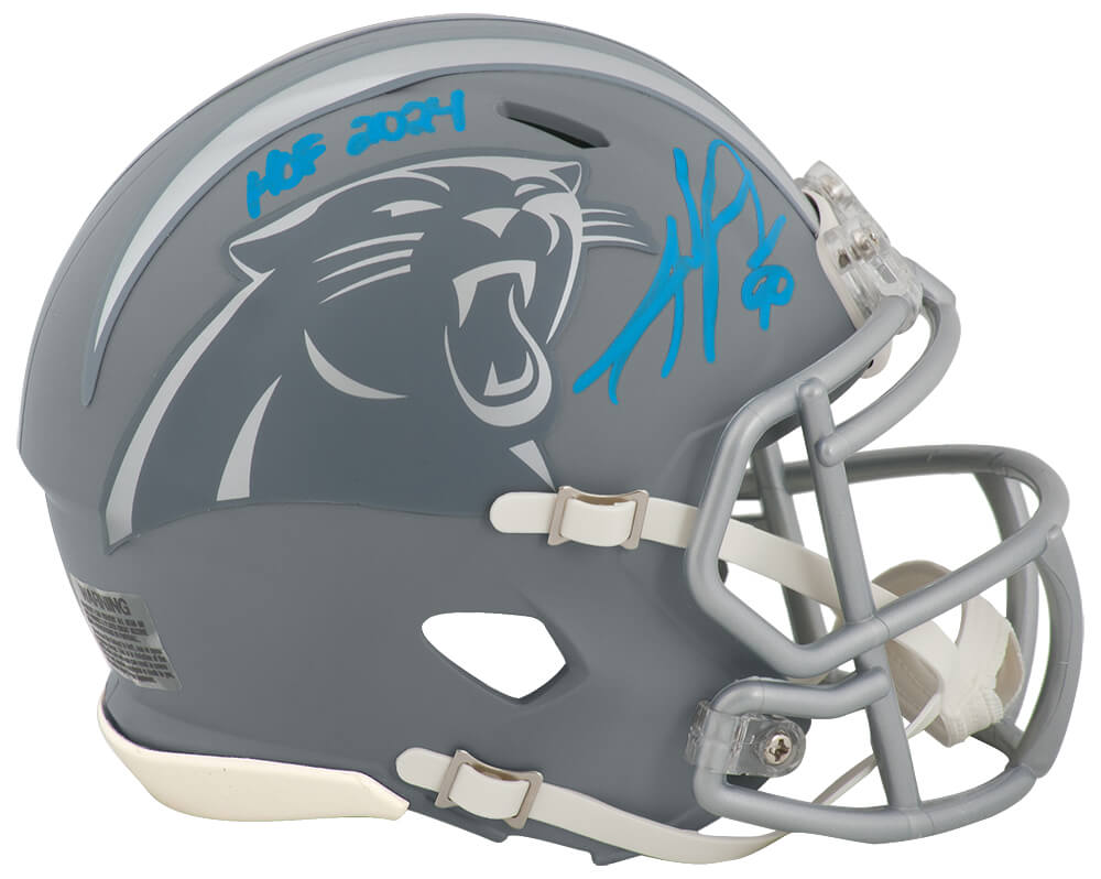 Julius Peppers Signed Carolina Panthers SLATE Riddell Speed Mini Helmet w/HOF 2024
