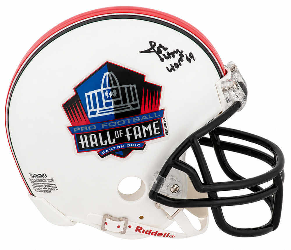 Joe Perry Signed Hall of Fame Logo Riddell (VSR4) Mini Helmet w/HOF'69