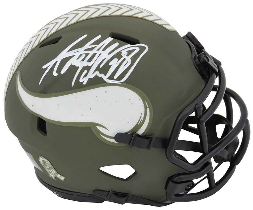 Adrian Peterson Signed Minnesota Vikings Salute to Service Riddell Speed Mini Helmet