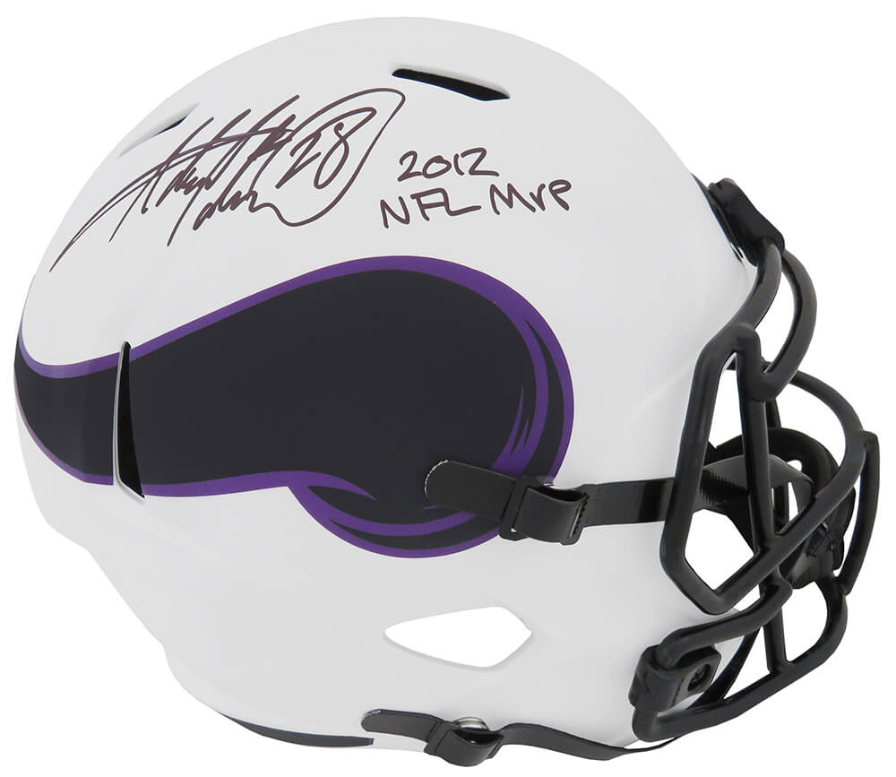 Adrian Peterson Signed Minnesota Vikings Lunar Eclipse Riddell Full Size Speed Replica Helmet w/2012 NFL MVP