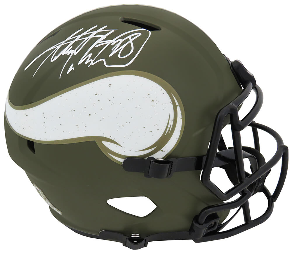 Adrian Peterson Signed Minnesota Vikings Salute To Service Riddell Full Size Speed Replica Helmet