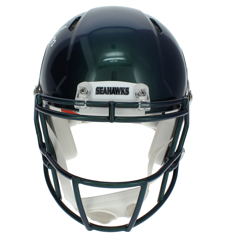 Rashid Shaheed Autographed Seattle Seahawks Green Chrome Rivalries Speed Authentic Helmet Beckett Witnessed