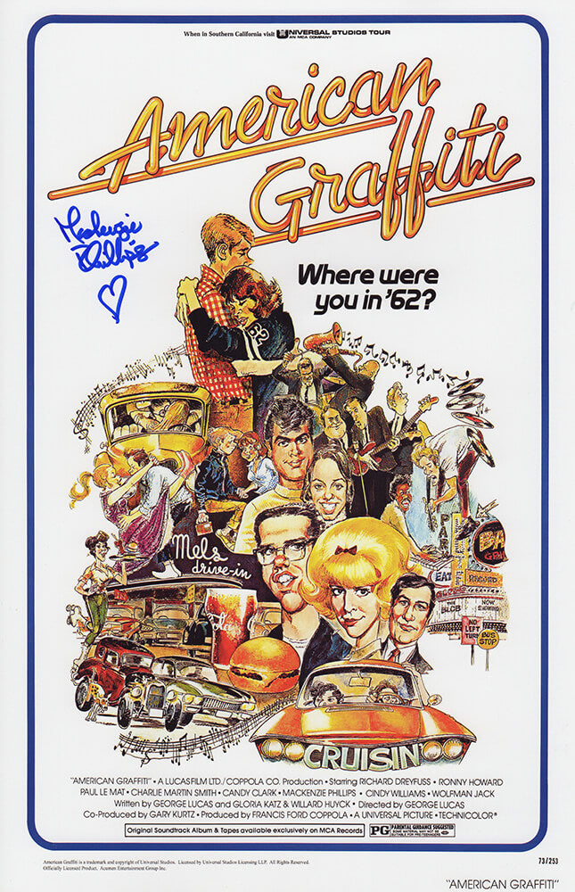 Mackenzie Phillips Signed American Graffiti 11x17 Movie Poster