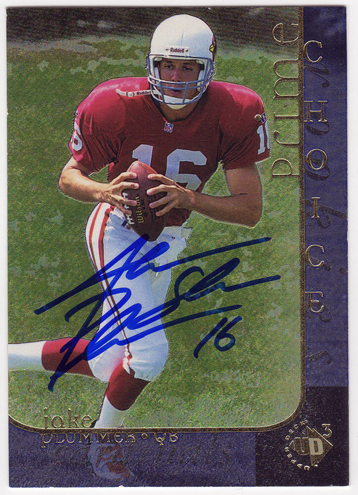Jake Plummer Signed Arizona Cardinals 1997 Upper Deck Rookie Football Trading Card #6 w/Snake