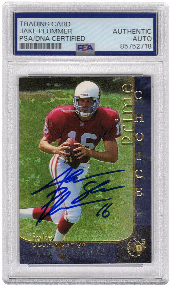 Jake Plummer Signed Arizona Cardinals 1997 Upper Deck Rookie Football Card #6 w/Snake - (PSA Encapsulated)