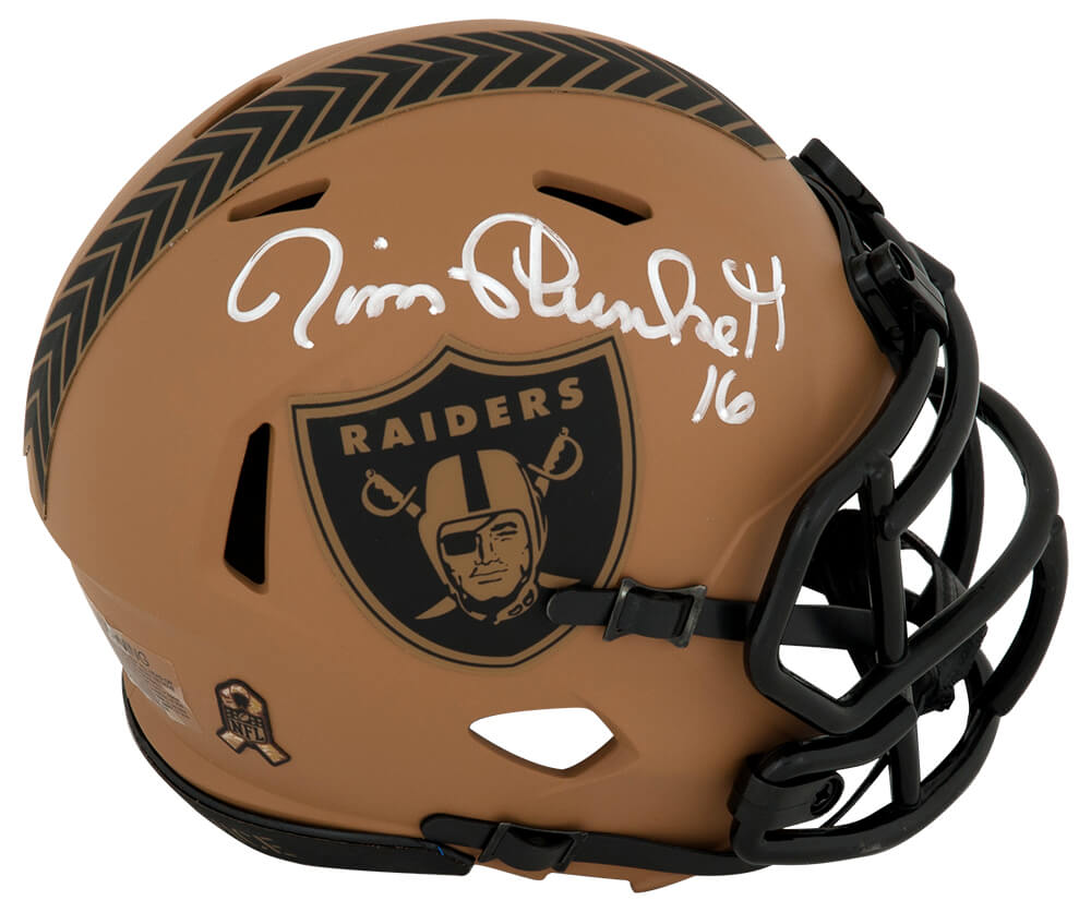 Jim Plunkett Signed Raiders SALUTE 2023 Riddell Speed Mini Helmet