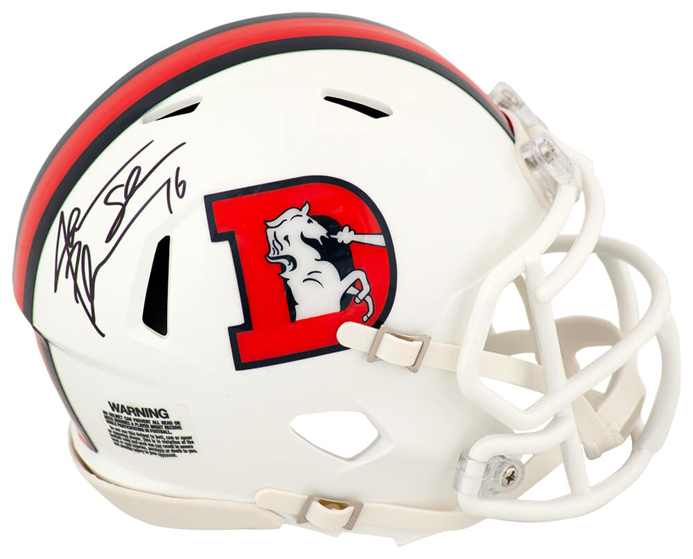 Jake Plummer Signed Denver Broncos 2023 Alternate White Riddell Speed Mini Helmet w/Snake