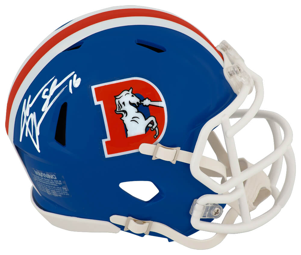 Jake Plummer Signed Denver Broncos Throwback 'D Logo' Riddell Speed Mini Helmet w/Snake
