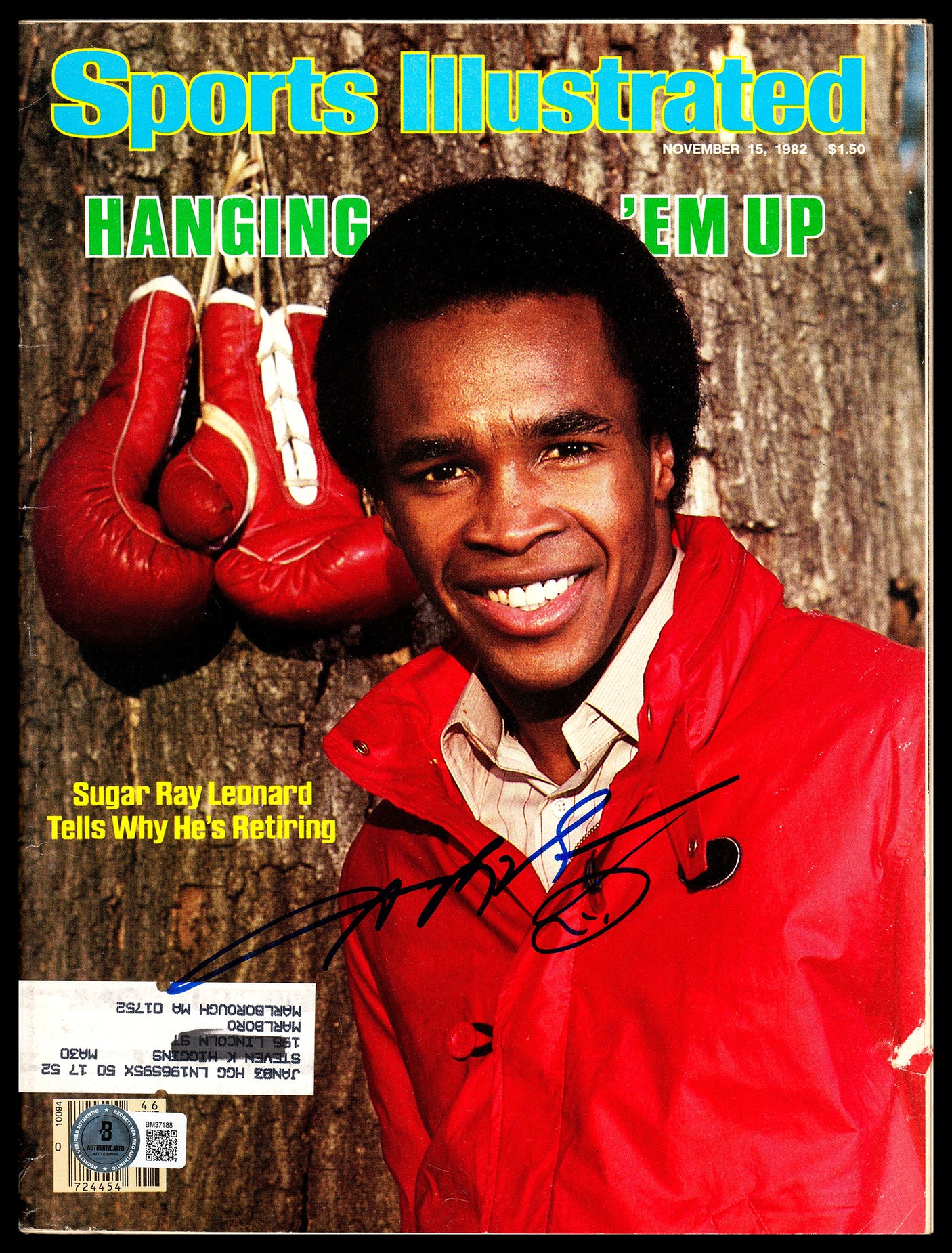 Sugar Ray Leonard Autographed Sports Illustrated Magazine Beckett BAS QR #BM37188
