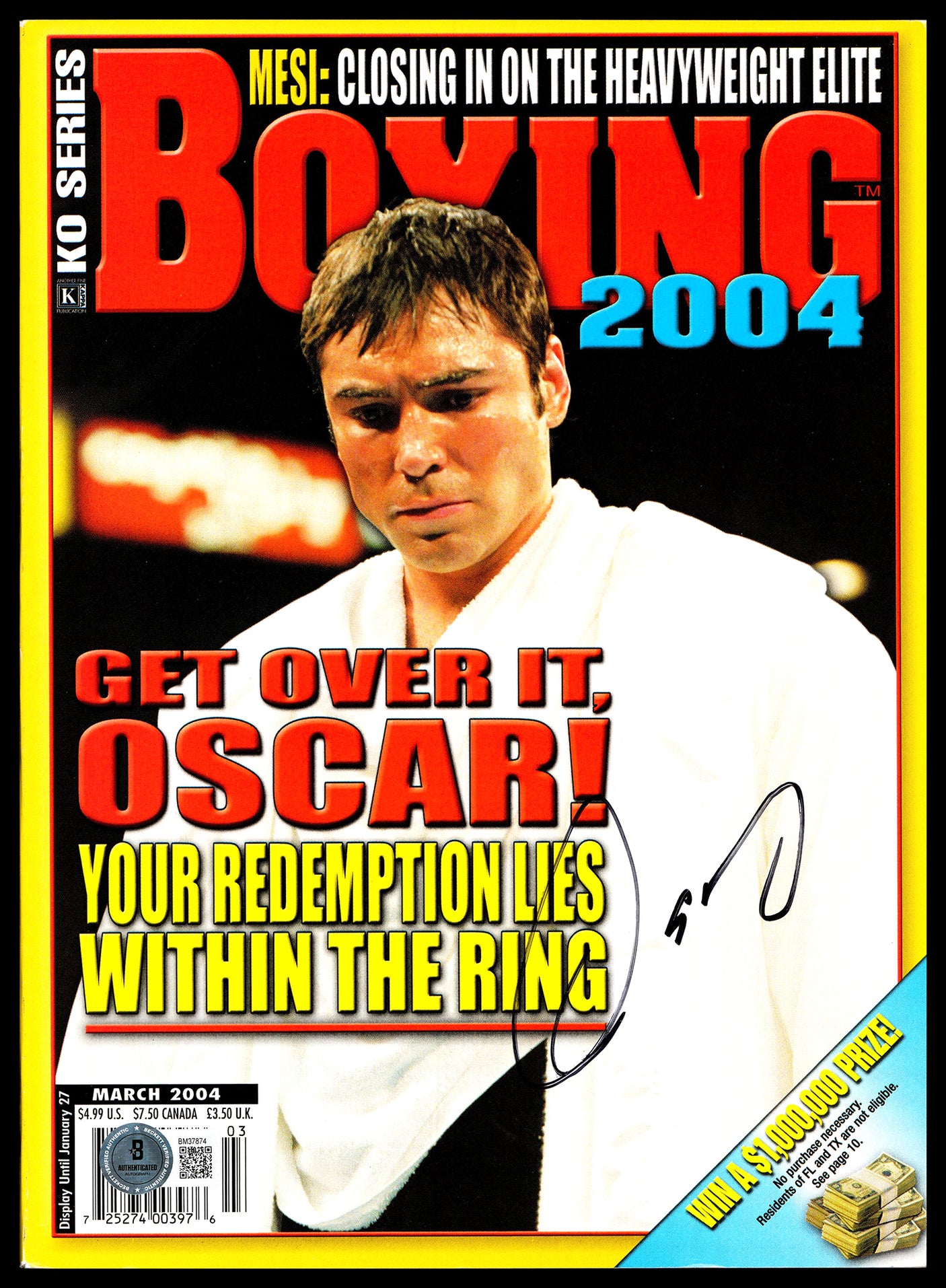 Oscar De La Hoya Autographed Magazine Beckett BAS QR #BM37874