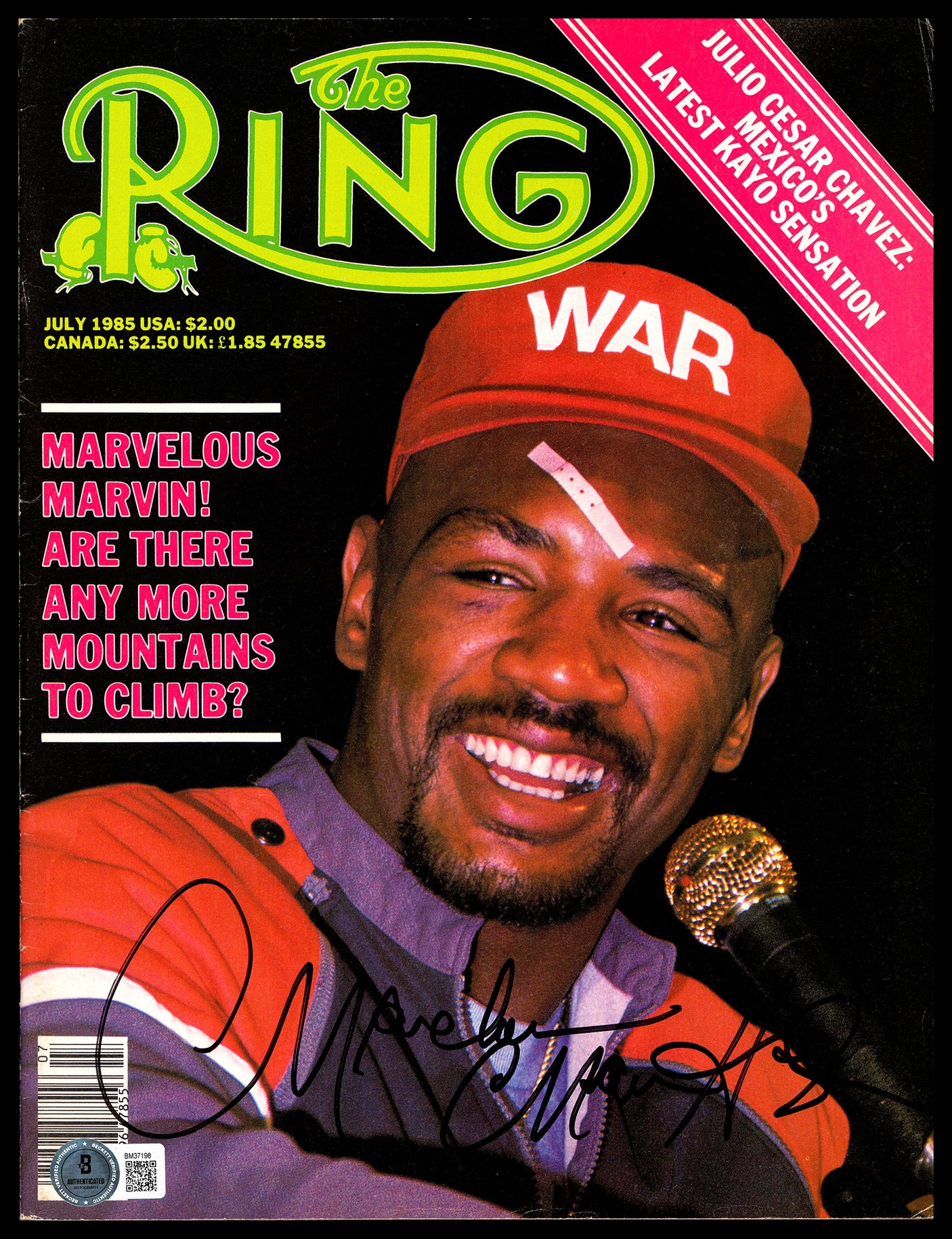 Marvelous Marvin Hagler Autographed Magazine Beckett BAS QR #BM37198