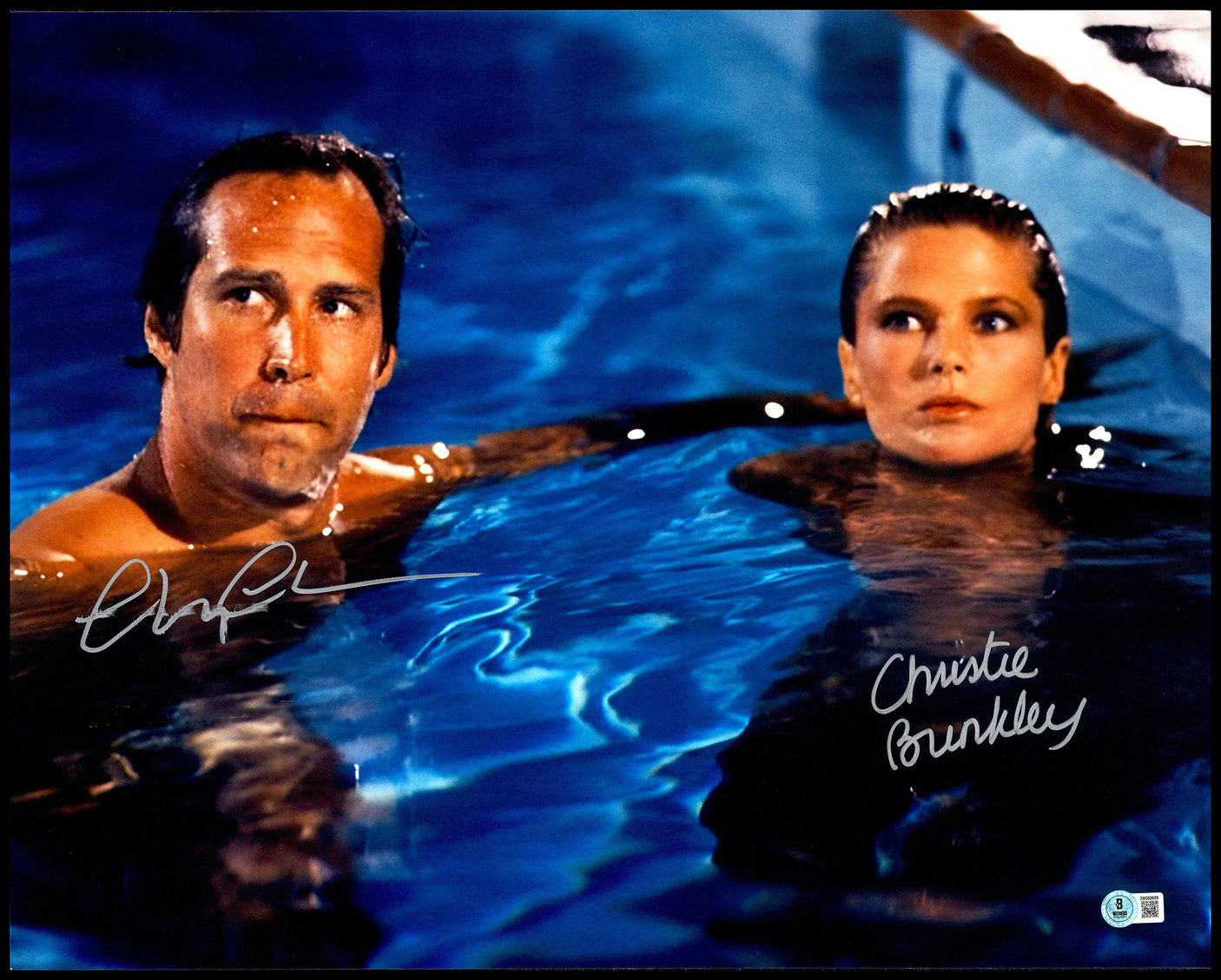 Chevy Chase & Christie Brinkley Autographed 16x20 Photo National Lampoon's Vacation (Smudged) Beckett BAS Witness #2W085659