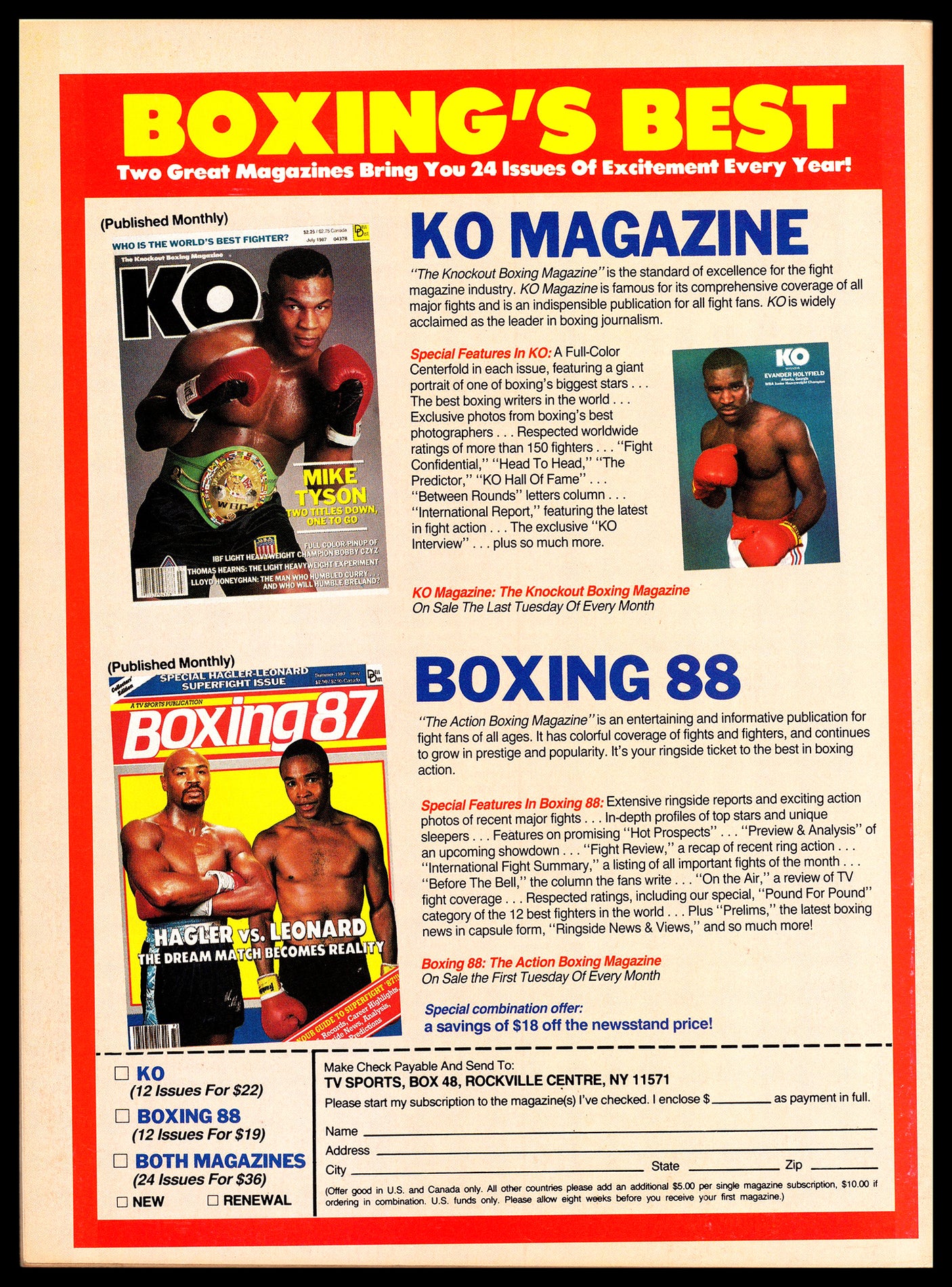Thomas Hit Man Hearns Autographed Magazine Beckett BAS QR #BM37837