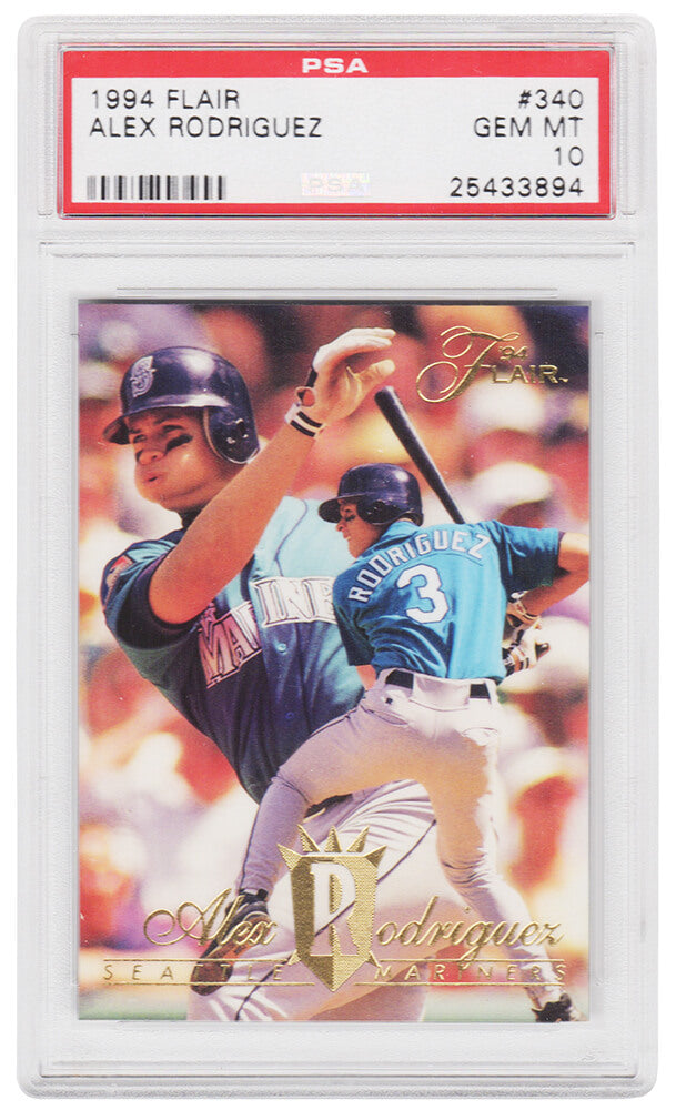 Alex Rodriguez (Seattle Mariners) 1994 Flair Baseball #340 RC Rookie Card - PSA 10 GEM MINT (Silver Label)
