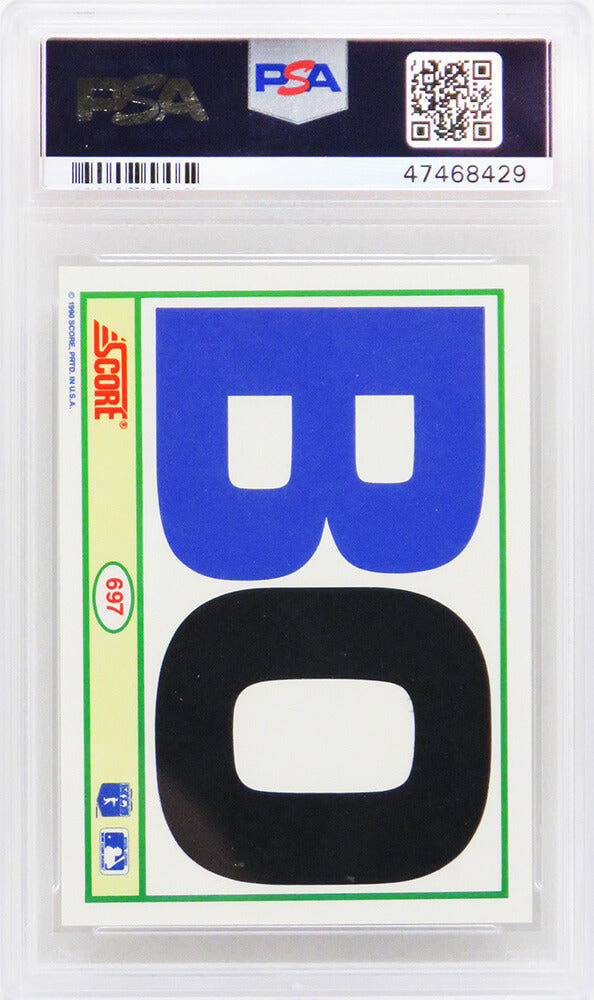 Bo Jackson 1990 Score Baseball #697 B&W Bat On Shoulder Pads Card - PSA 10 GEM MINT