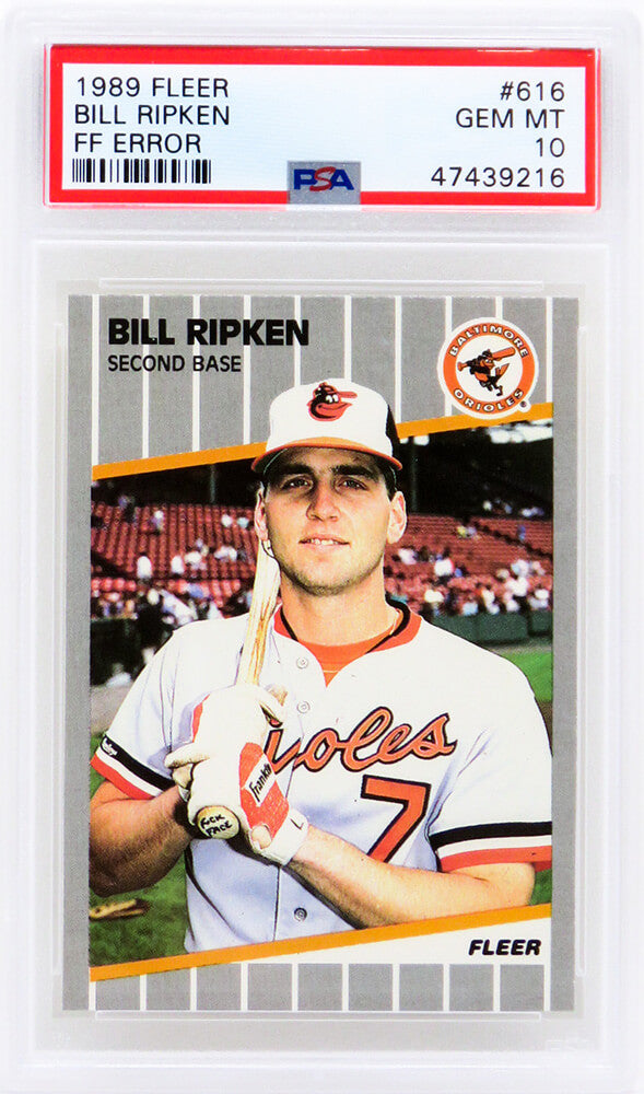 Bill Ripken (Baltimore Orioles) 1989 Fleer Baseball #616 FF Error Card - PSA 10 GEM MINT (New Label)