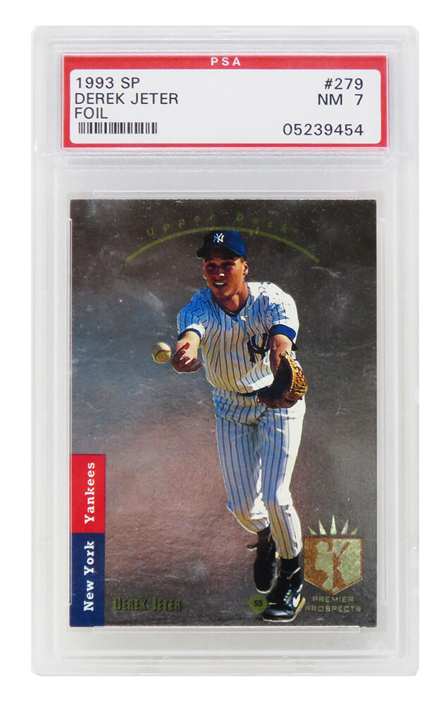 Derek Jeter (New York Yankees) 1993 SP Foil Baseball RC Rookie Card #279 (PSA 7 NM) (F)