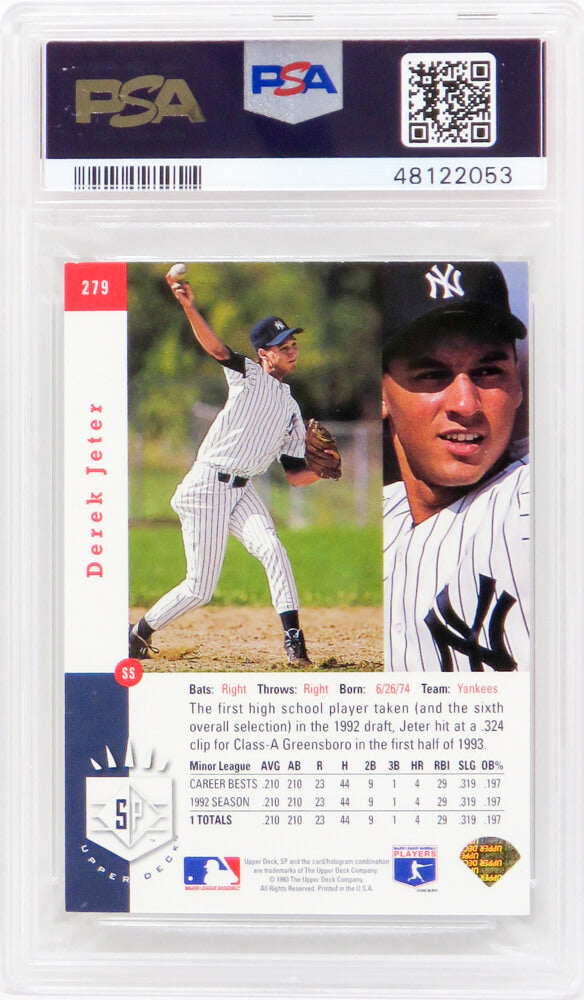 Derek Jeter (New York Yankees) 1993 SP Foil Baseball RC Rookie Card #279 (PSA 7 NM) (I)