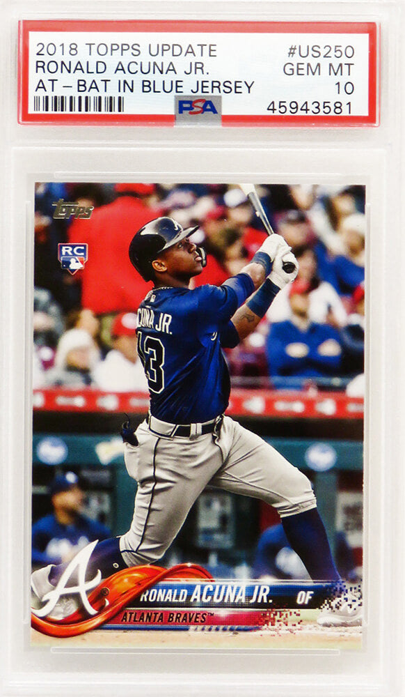 Ronald Acuna (Atlanta Braves) 2018 Topps Update Baseball #US250 RC Rookie Card - PSA 10 GEM MINT