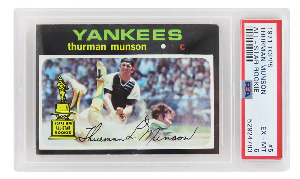 Thurman Munson (New York Yankees) 1971 Topps All Star Rookie Card #5 (2nd Year Card) - PSA 6 EX-MT (C)