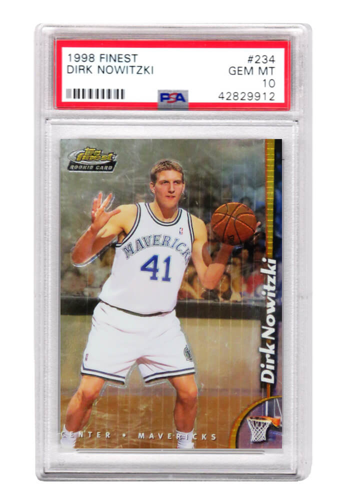 Dirk Nowitzki (Dallas Mavericks) 1998 Topps Finest Basketball #234 RC Rookie Card - PSA 10 GEM MINT (New Label)