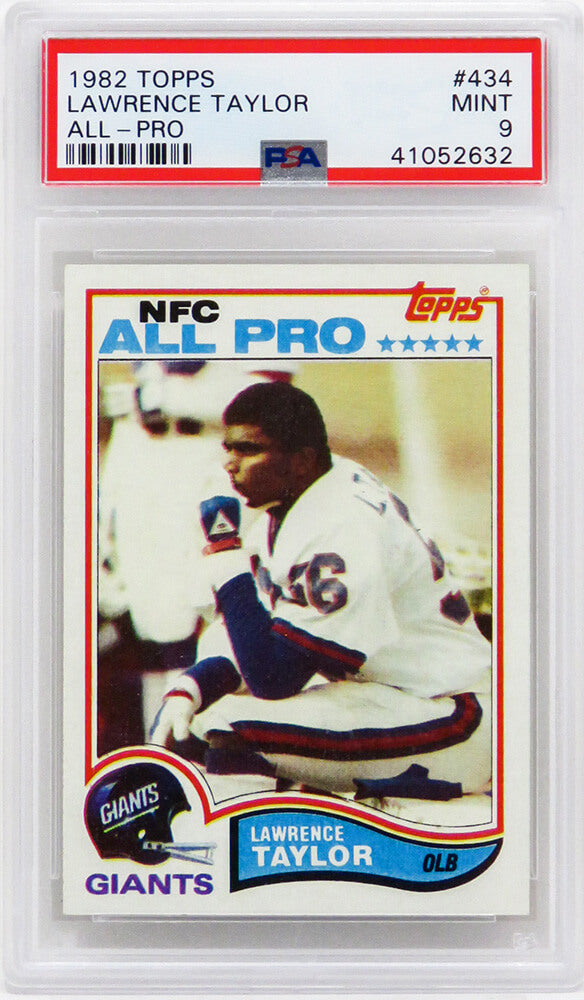 Lawrence Taylor (New York Giants) 1982 Topps Football #434 RC Rookie Card - PSA 9 MINT (A)