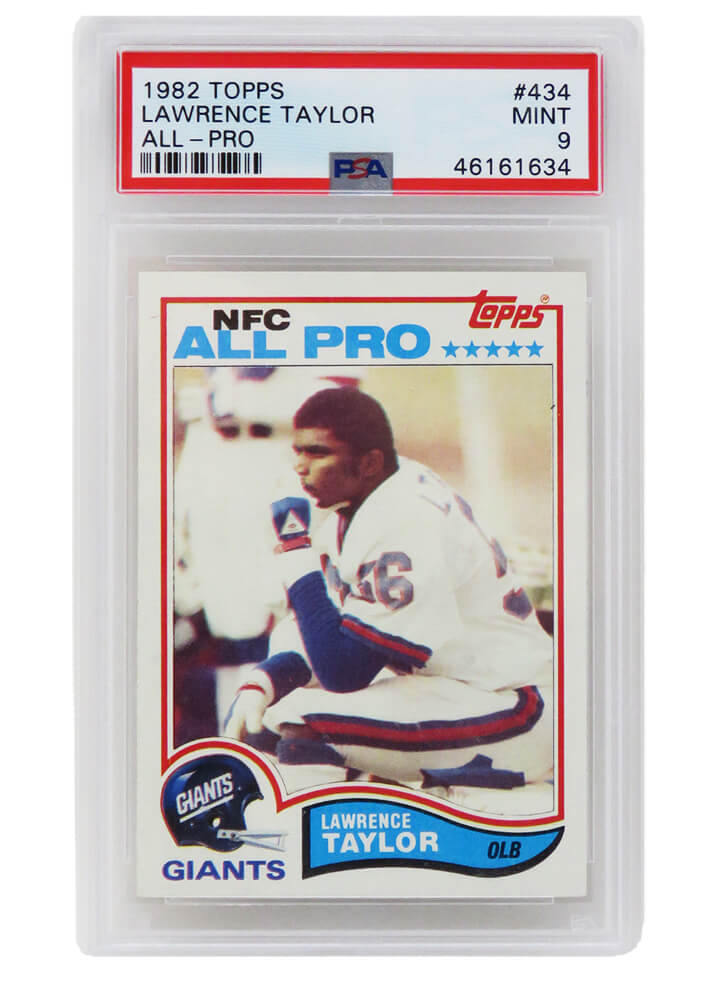 Lawrence Taylor (New York Giants) 1982 Topps Football #434 RC Rookie Card - PSA 9 MINT (E)