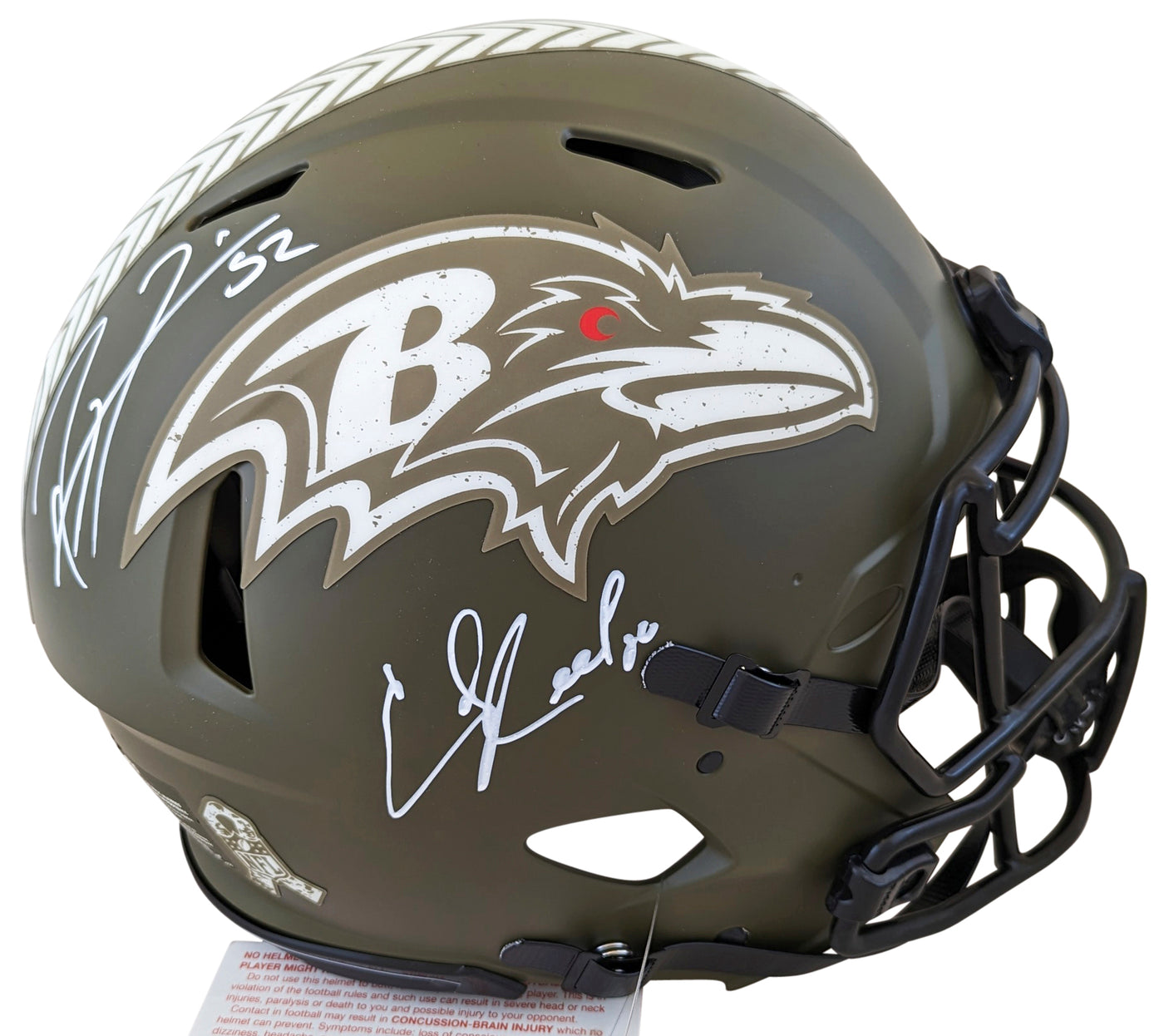 Ray Lewis & Ed Reed Signed Salute To Service F/S Speed Proline Helmet BAS Wit
