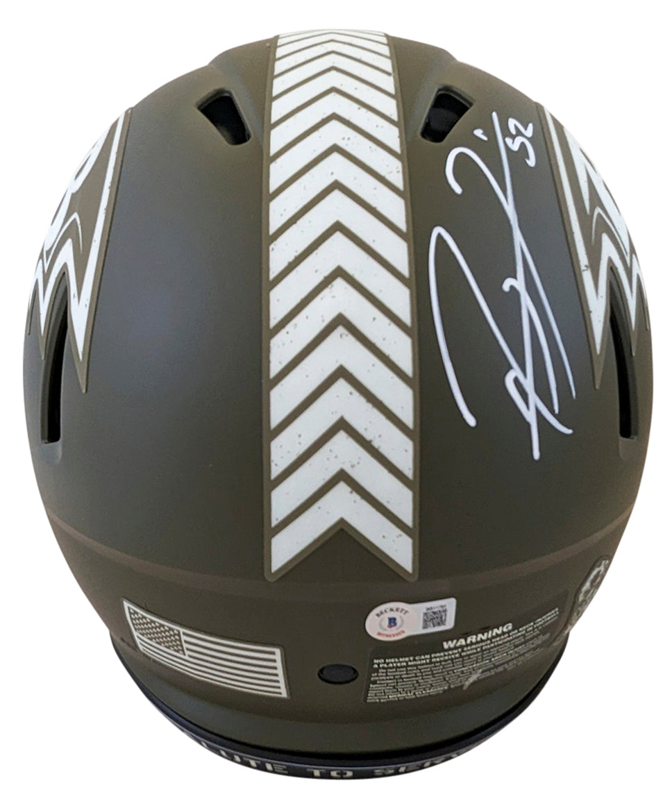 Ray Lewis & Ed Reed Signed Salute To Service F/S Speed Proline Helmet BAS Wit