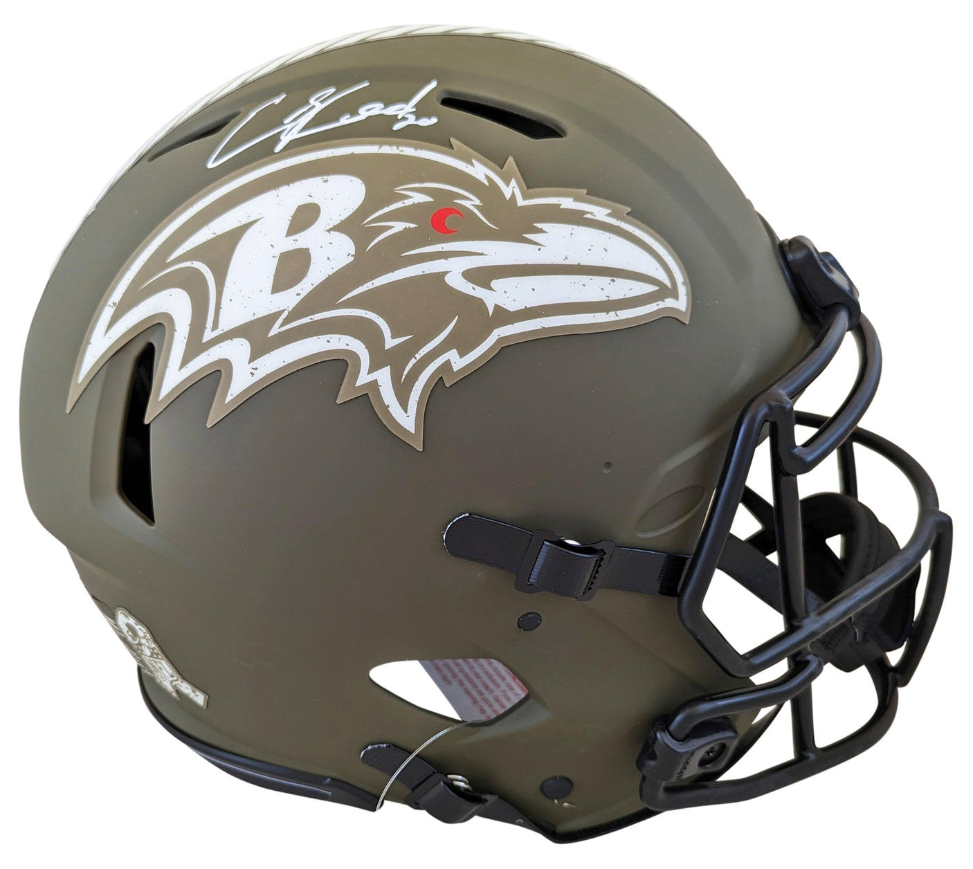 Ravens Ed Reed Signed Salute To Service Full Size Speed Proline Helmet BAS Wit