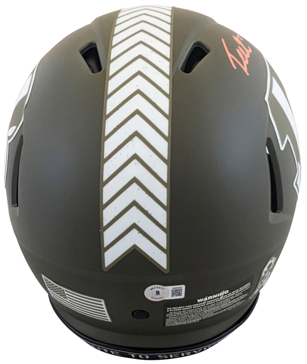 Bengals Tee Higgins Signed Salute To Service F/S Speed Proline Helmet BAS Wit