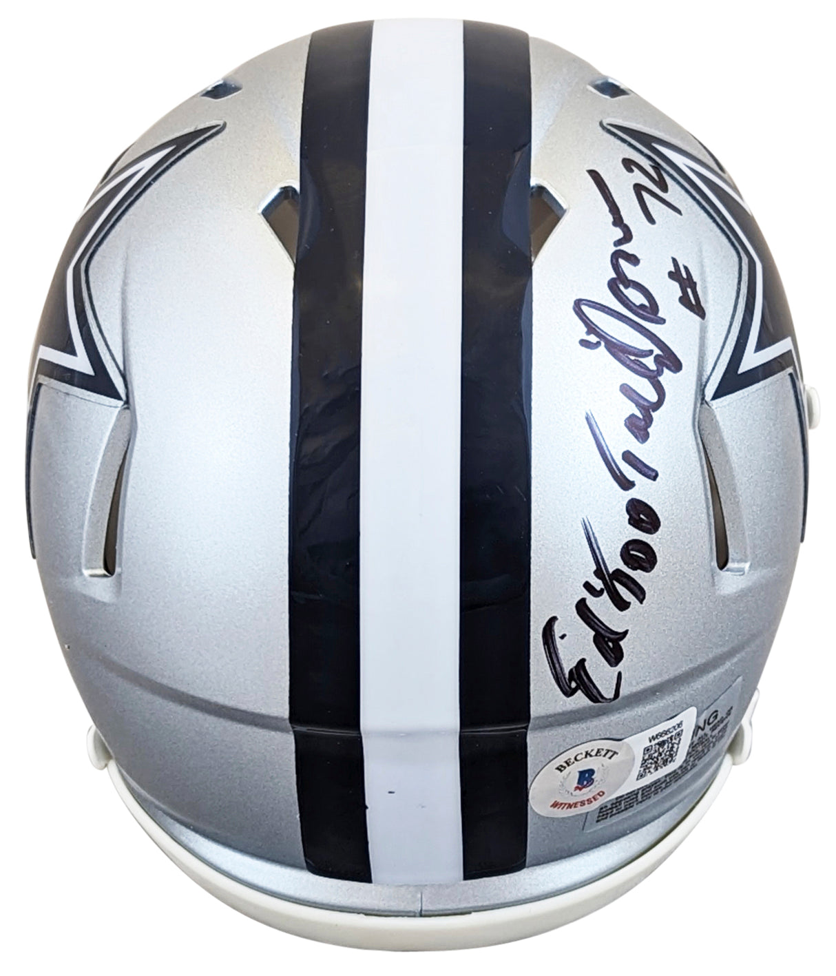 Cowboys Ed "Too Tall" Jones "America's Team" Signed Speed Mini Helmet BAS Wit