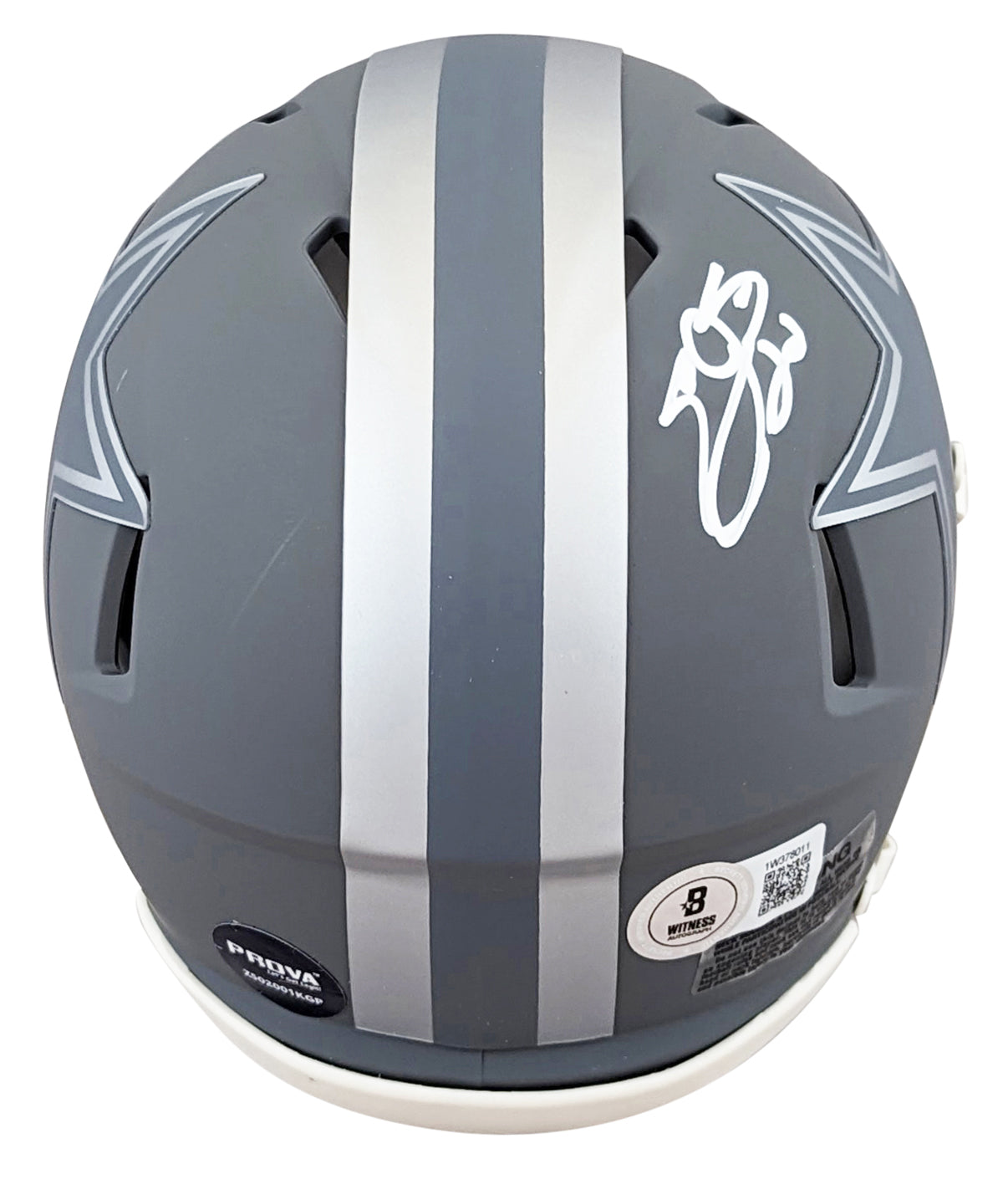 Cowboys Emmitt Smith Authentic Signed Slate Speed Mini Helmet BAS Witnessed