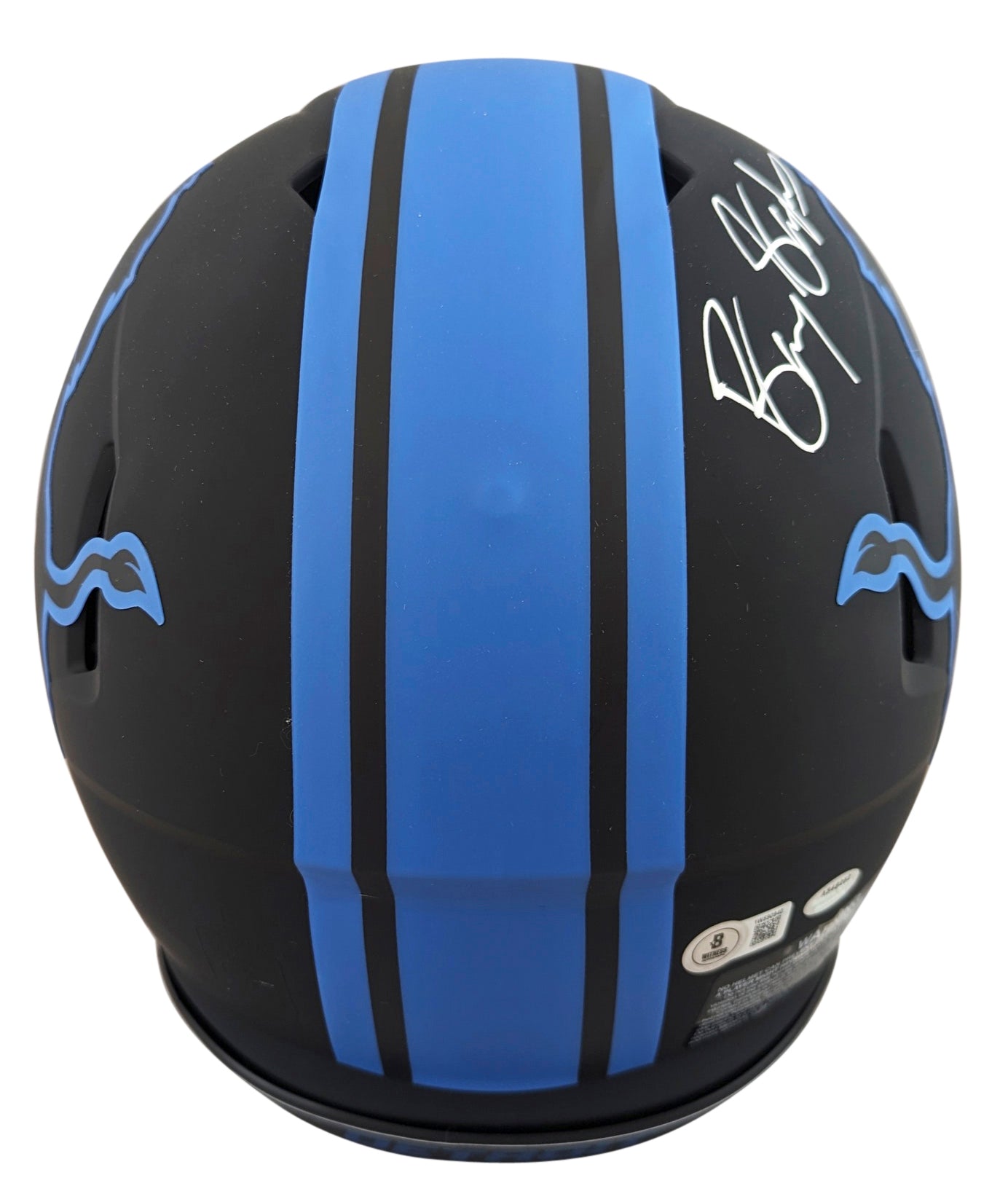 Lions Barry Sanders Signed Eclipse F/S Speed Proline Helmet W/ Case BAS Witness