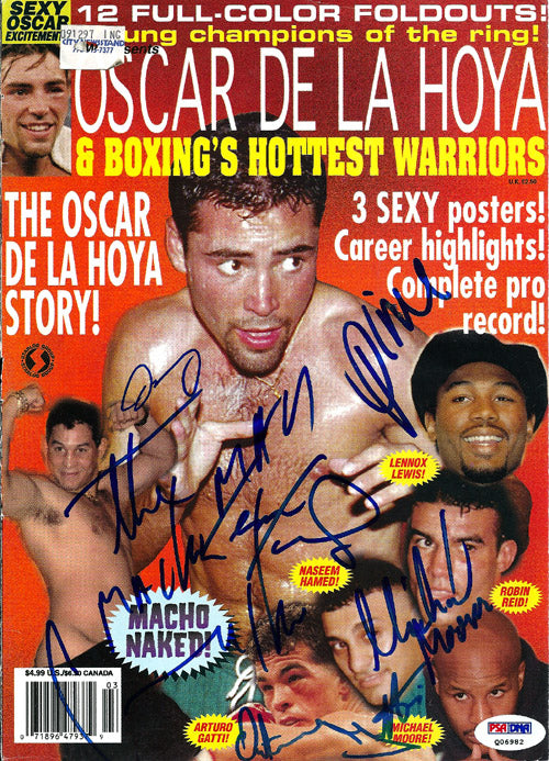 Boxing Greats Autographed Magazine Cover With 6 Total Signatures Including Arturo Gatti & Oscar De La Hoya PSA/DNA #Q06982