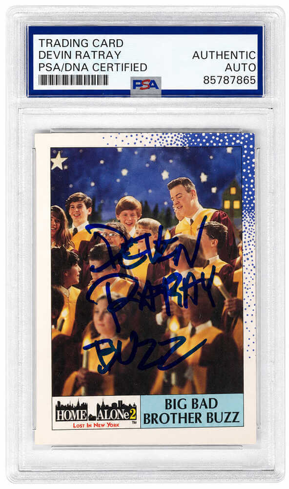 Devin Ratray Signed 1992 Topps Home Alone 2 'Big Bad Brother Buzz' Movie Trading Card #11 - (PSA Encapsulated)