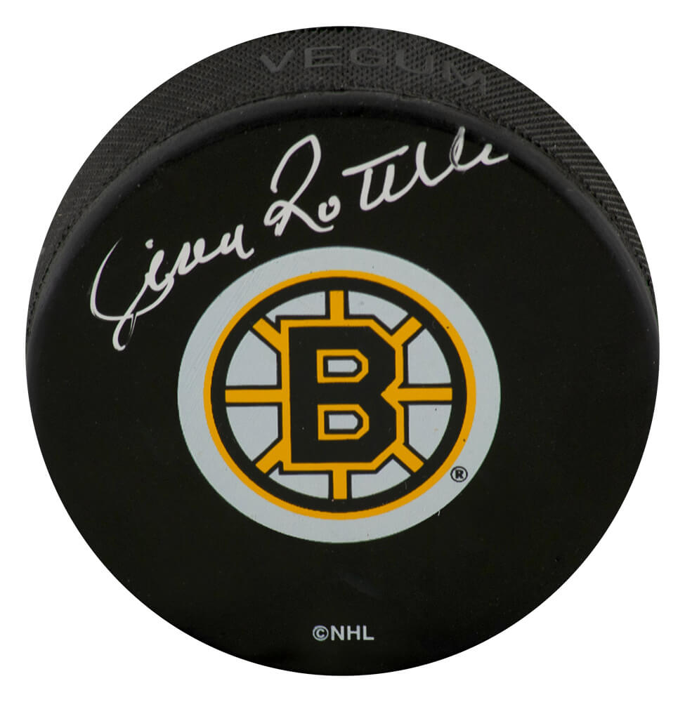 Jean Ratelle Signed Boston Bruins Medium Logo Hockey Puck