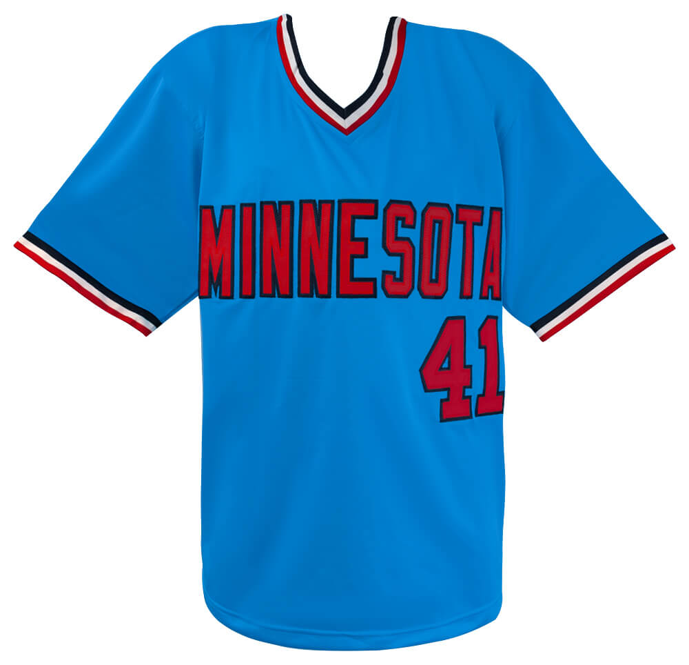 Jeff Reardon Signed Baby Blue Throwback Custom Baseball Jersey w/87 WS Champs