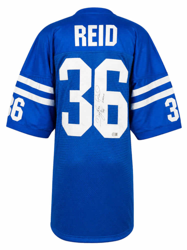 Dexter Reid Signed Blue Custom Football Jersey w/2 Time