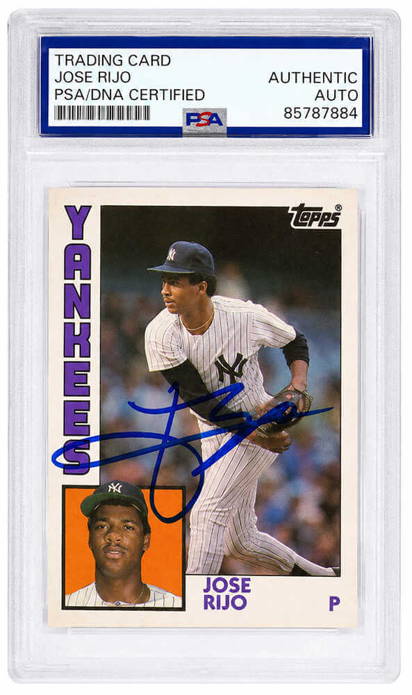 Jose Rijo Signed New York Yankees 1984 Topps Traded Rookie Baseball Trading Card #100T - (PSA Encapsulated)