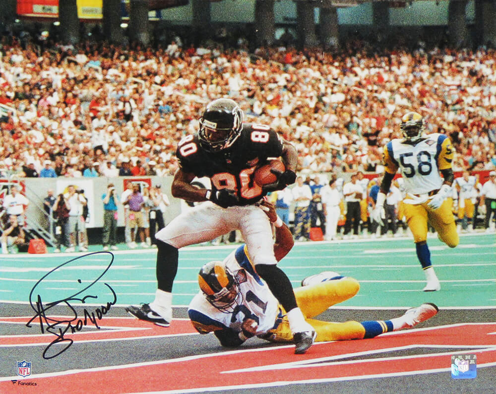 Andre Rison Signed Atlanta Falcons Endzone TD Catch 16x20 Photo w/Bad Moon