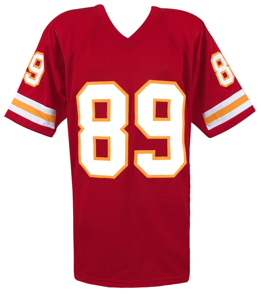 Andre Rison Signed Red Custom Jersey w/Spiderman (Signed Middle of #8)