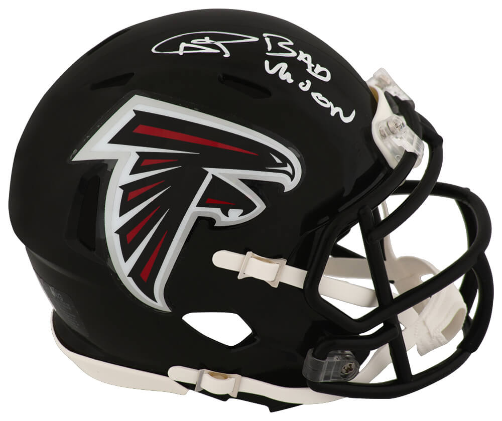 Andre Rison Signed Falcons Throwback (2003-2019 Style) Riddell Speed Mini Helmet w/Bad Moon
