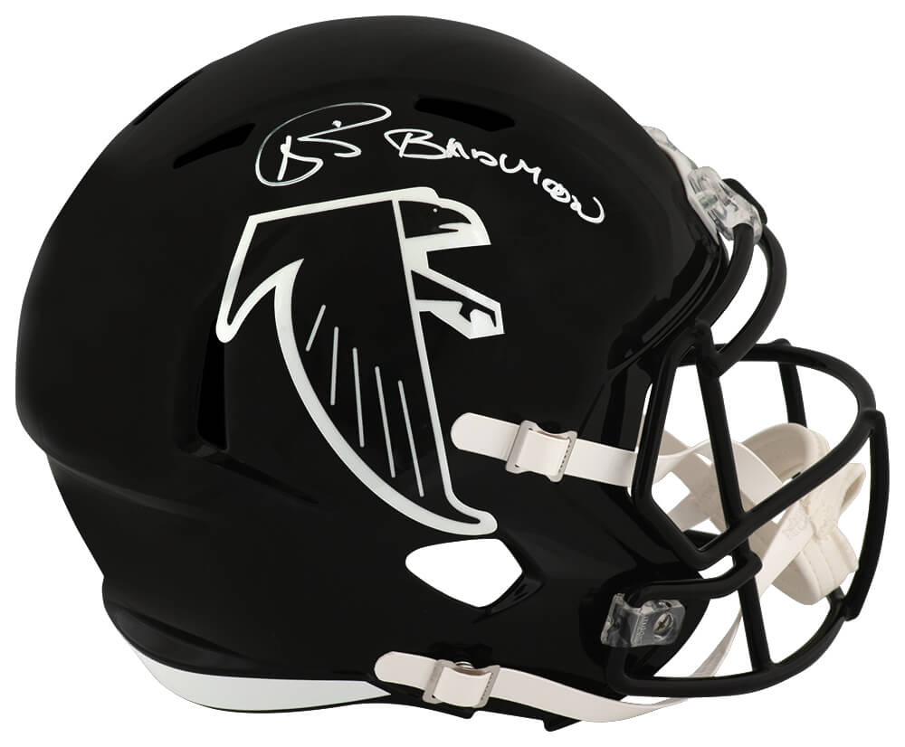 Andre Rison Signed Falcons T/B (1990-2002) Riddell Full Size Speed Replica Helmet w/Bad Moon