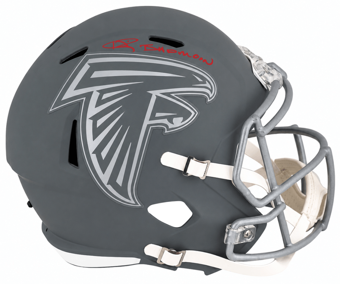 Andre Rison Signed Atlanta Falcons SLATE Riddell Full Size Speed Replica Helmet w/Bad Moon