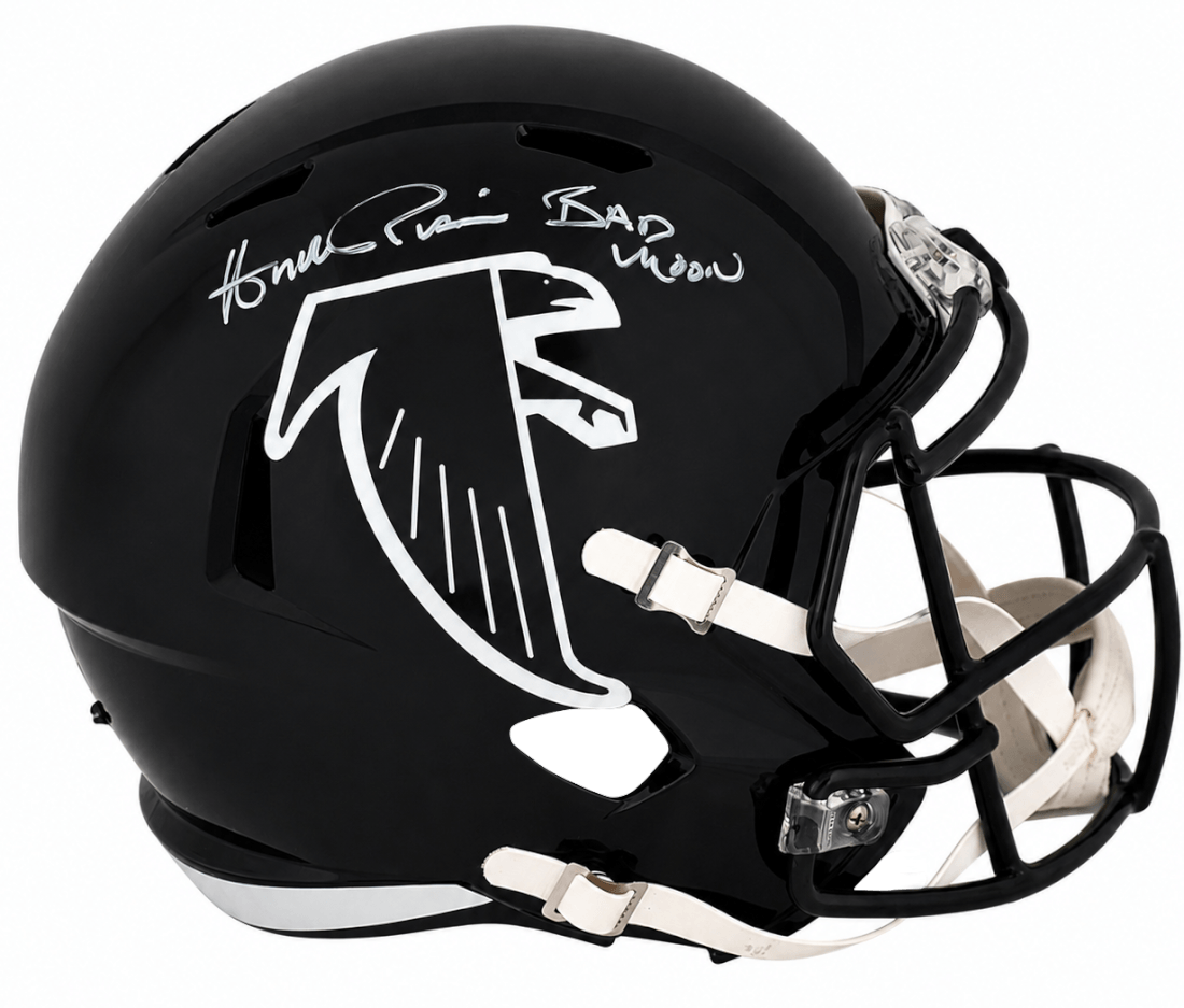 Andre Rison Signed Atlanta Falcons (90-02 Style) T/B Riddell Full Size Speed Replica Helmet w/Bad Moon