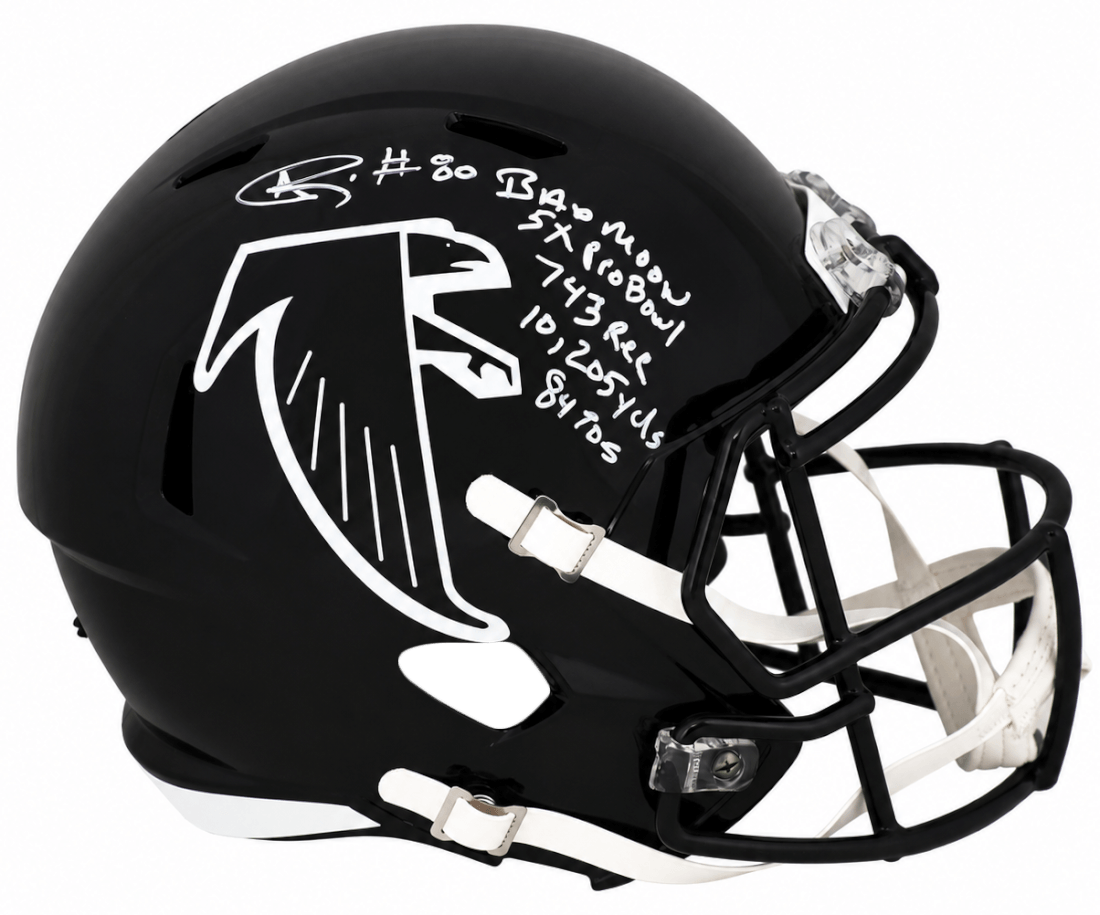 Andre Rison Signed Atlanta Falcons (90-02 Style) T/B Riddell Full Size Speed Replica Helmet w/5-Inscriptions